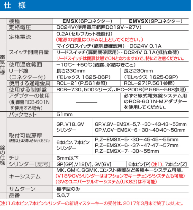 GOAL ゴール 3P-EMG2-5 2線式本締電気錠 DT33〜4 BS51