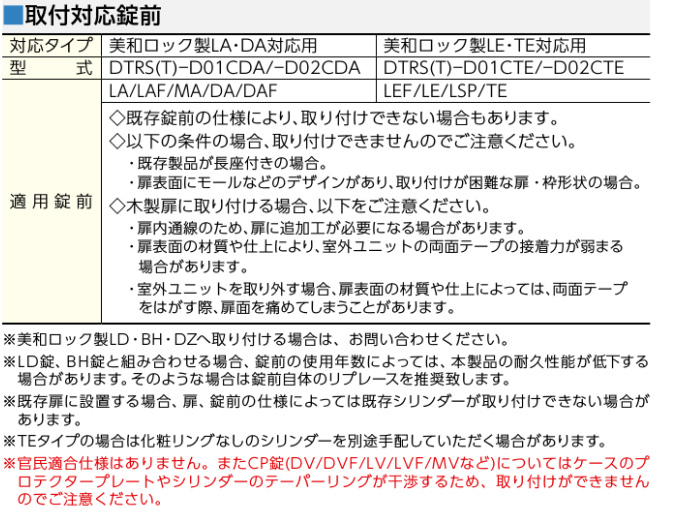 カギ舎 / MIWA ミワ DTRSシリーズ 電池式ハンズフリー電動サムターンユニット