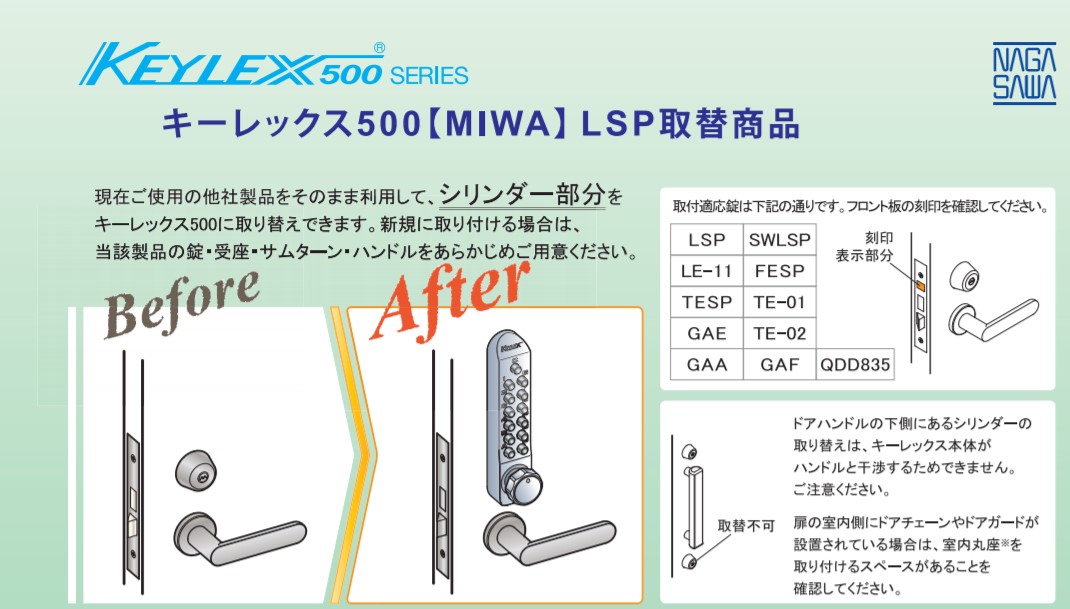 カギ舎 / KEYLEX キーレックス長沢製作所 KEYLEX500シリーズ