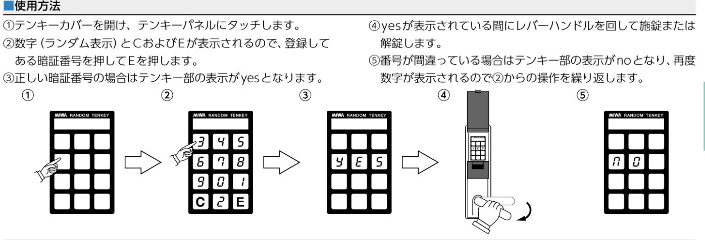 ランダムテンキーロック