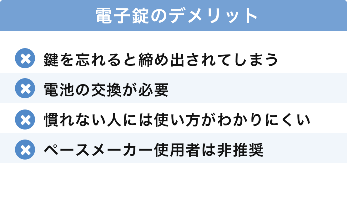 電子錠のデメリット